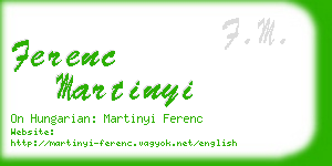 ferenc martinyi business card